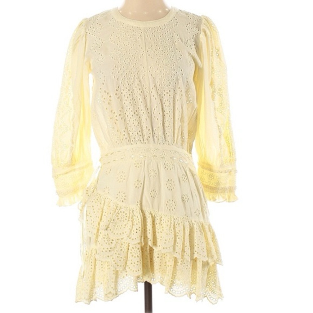 Elegant Yellow Lace Dress